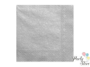 Салфетки 3 пласта сребрист металик 33x33 см (1 пкт. / 20 бр.)
