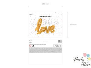 Фолиев балон Love златен 73x59см