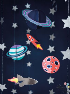 Висяща декорация Space микс (1 пкт. / 5 бр.)