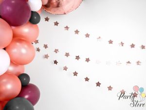 Гирлянд Звезди розово злато 3.6м