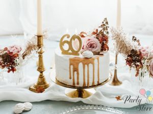 Свещ за рожден ден Номер 60 златисто 7.5см