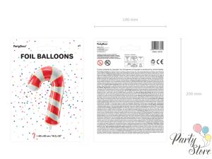 Фолиев балон Candy cane 50x82см червен