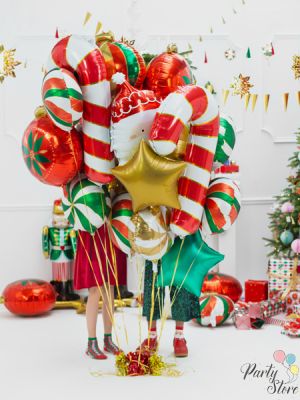 Фолиев балон Candy cane 50x82см червен