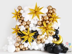 Фолиев балон Star 3D 95см златен