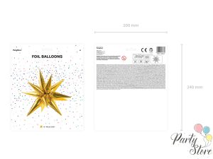 Фолиев балон Star 3D 70см златен