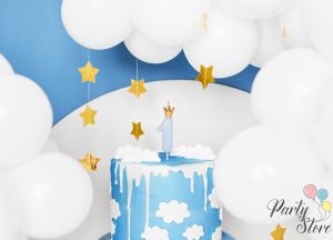 Свещ за рожден ден Номер 1, светло синя, 9.5см
