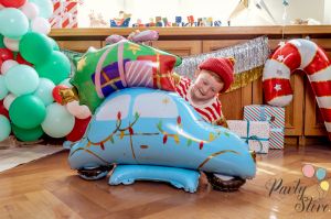 Стоящ фолиев балон Christmas Car 102x107 см микс