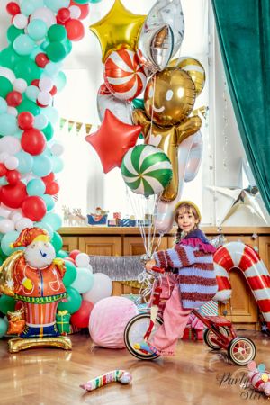 Фолиев балон Candy cane 18.5x35 см микс (1 пкт. / 5 бр.)