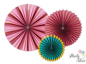 Декоративни розетки бордо 26-43 см (1 пкт. / 3 бр.)