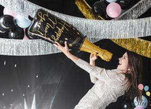 Фолиев балон Бутилка Happy New Year 39,5х98 см микс