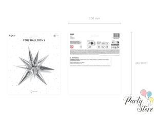 Фолиев балон Star 3D 95см сребрист