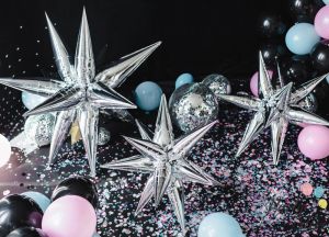 Фолиев балон Star 3D 95см сребрист