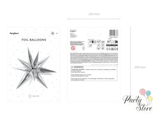 Фолиев балон Star 3D 70см сребрист