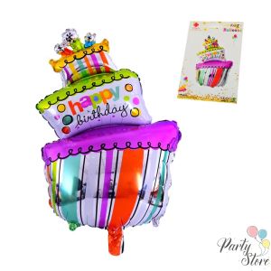 Фолиев балон Happy birthday торта 92 см.