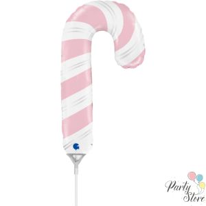 Фолиев балон Candy cane 15x29 см розов