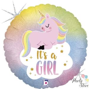 Балон Еднорог It's a girl  45 см.