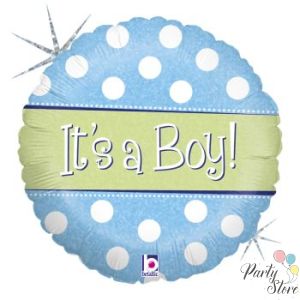 Балон It's a boy на точки 45 см.