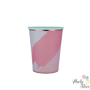 Хартиена чаша розов мрамор 9OZ (1 пкт. / 8 бр.)
