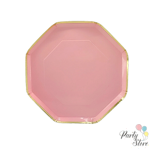 Xартиена чиния розова 7" (1 пкт. / 8 бр.)