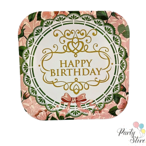 Xартиена чиния Happy birthday 9" (1 пкт. / 8 бр.)