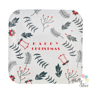 Xартиена чиния Happy Christmas 7" (1 пкт. / 8 бр.)