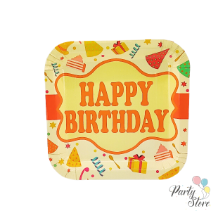Xартиена чиния Happy birthday 9" (1 пкт. / 8 бр.)