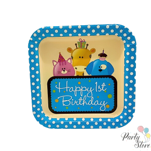 Xартиена чиния Happy 1st birthday 9" (1 пкт. / 8 бр.)