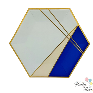 Xартиена чиния микс мрамор 10" (1 пакет / 8 бр.) | PartyStore.bg