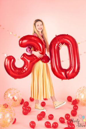 Фолиев балон цифра ''3'' 102 см червена