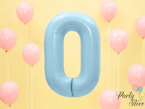 Фолиев балон цифра ''0'' 102 см светло синя
