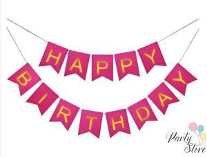 Банер Happy Birthday - в цикама