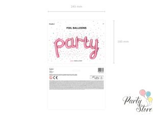 Фолиев балон Party, 80x40 см, розово