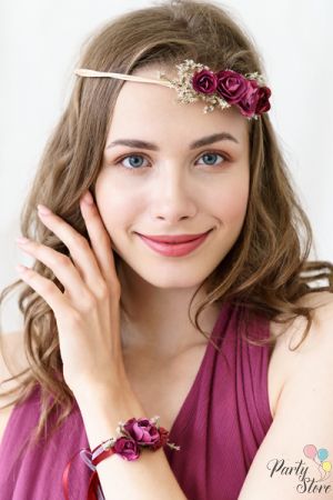 Цветна корона, наситено червено, 18см