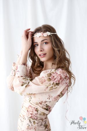 Цветна корона, розова, 18см