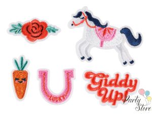 Лепенки за дрехи Giddy up, микс, 2-7x3.5-7 cm (1 пкт. / 5 бр.)