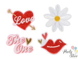 Лепенки за гладене Love, микс, 5.5-6.5x3.5-4.5cm (1 пкт. / 4 бр.)