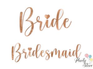Маркер за чаша ''Bride & Bridesmaid'', розово злато (1 пкт. / 6 бр.)