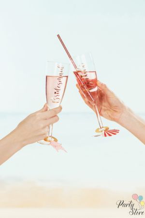 Маркер за чаша ''Bride & Bridesmaid'', розово злато (1 пкт. / 6 бр.)