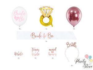 Кутия за сватбено тържество Bride To Be, микс (1 пкт. / 23 бр.)