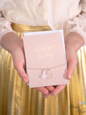 Картичка с гривна Will you be my Maid of honor, 10.5x14.8cm