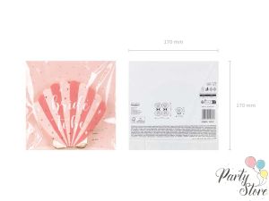 Салфетки Seashell Bride to be, розови, 13.5x13 см (1 пкт. / 20 бр.)
