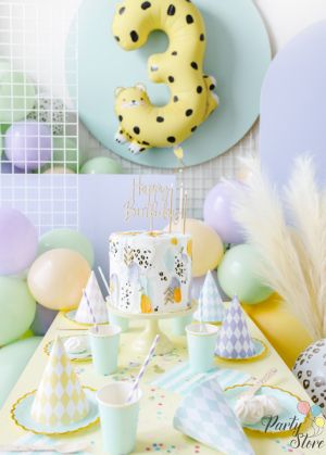 Дървен топер Happy Birthday, 16.5см