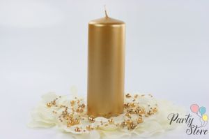 Свещ, металик, злато, 15 x 6 см / 1бр