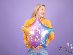 Фолиев балон Happy Birthday 40см микс