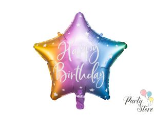Фолиев балон Happy Birthday 40см микс