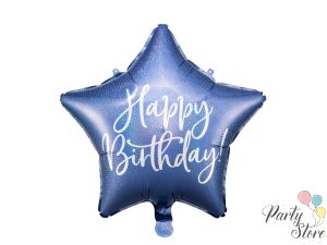 Фолиев балон Happy Birthday, 40см, тъмносин