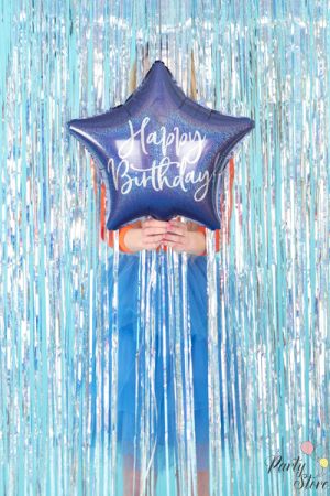 Фолиев балон Happy Birthday, 40см, тъмносин