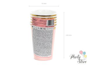 Чаши, светло розови, 220 мл (1 пкт. / 6 бр.)