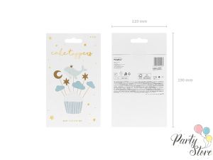 Топери за кексчета - Кит, 11-13,5 см (1 пкт. / 7 бр.)