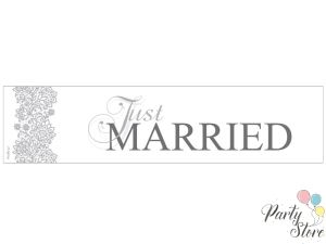 Табела за кола Just Married, 50 x 11,5 см (1 пкт. / 2 бр.)